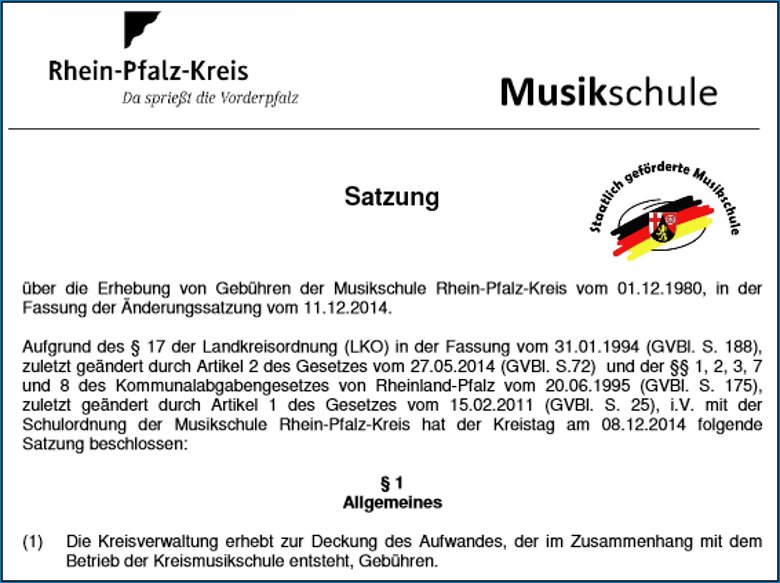 symbolische Darstellung Satzung